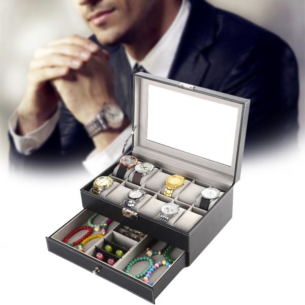 12 slots leather case organizer with jewelry drawer for storage and display storage boxes removable velvet pillows store earrin
12 slots leather case organizer with jewelry drawer for storage and display storage boxes removable velvet pillows store earrin