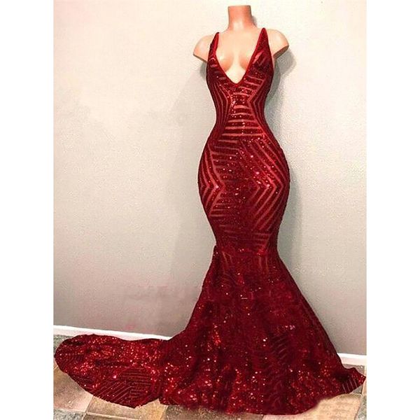 red blingbling sequins prom dresses sleeveless mermaid plunging v neck black girl prom dresses evening party gowns
red blingbling sequins prom dresses sleeveless mermaid plunging v neck black girl prom dresses evening party gowns