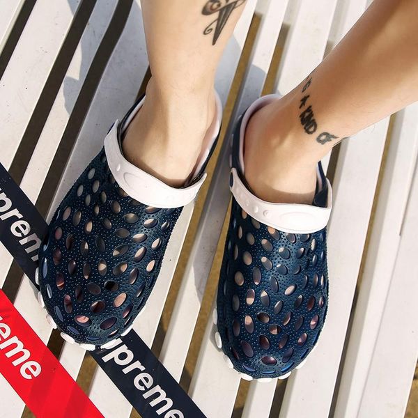 designer sandals men's sandals breathable hollow outside flip-flops rubber garden wading shoes hole shoes jelly beach slippers, Black
designer sandals men's sandals breathable hollow outside flip-flops rubber garden wading shoes hole shoes jelly beach slippers, Black