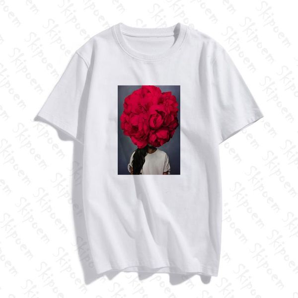 pgraphy art fashion woman with flower t-shirt women aesthetic kawaii cotton short sleeve plus size tees streetwear, White
pgraphy art fashion woman with flower t-shirt women aesthetic kawaii cotton short sleeve plus size tees streetwear, White