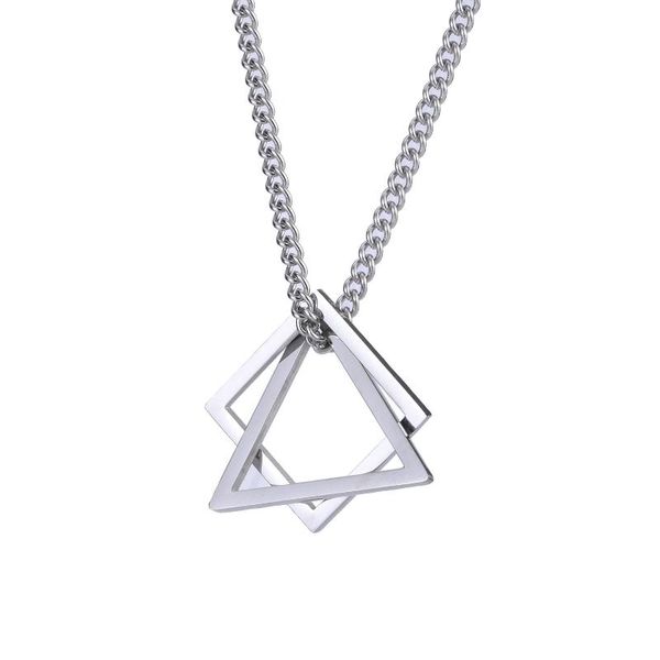 high street triangle chain men women geometric hiphop necklace unisex, Silver
high street triangle chain men women geometric hiphop necklace unisex, Silver