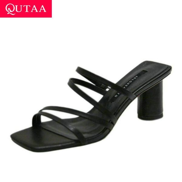 qutaa 2020 quality sheepskin slip on women shoes square high heel cut outs sandals open-toed summer ladies pumps size 34-39, Black
qutaa 2020 quality sheepskin slip on women shoes square high heel cut outs sandals open-toed summer ladies pumps size 34-39, Black