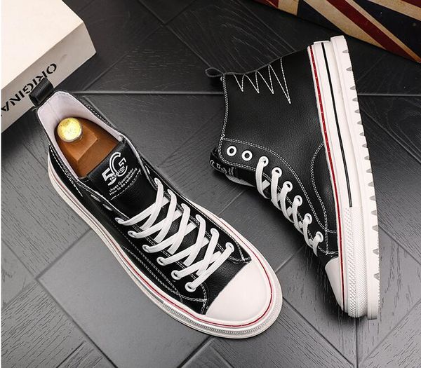 classic style leather men flat shoes loafers fashion sneakers casual shoes high zapatillas hombre, Black
classic style leather men flat shoes loafers fashion sneakers casual shoes high zapatillas hombre, Black