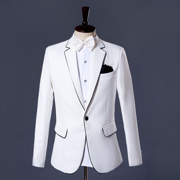 classic veste homme mariage vintage white men suit jacket veste blazer homme vestido de fiesta para boda, White;black
classic veste homme mariage vintage white men suit jacket veste blazer homme vestido de fiesta para boda, White;black