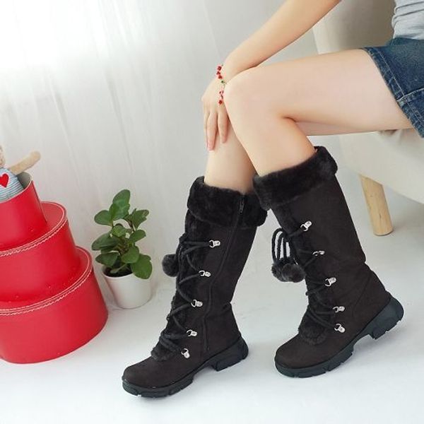 women fur boots ladies winter shoes woman zipper casual knee boots keep warm snow black big size 452
women fur boots ladies winter shoes woman zipper casual knee boots keep warm snow black big size 452