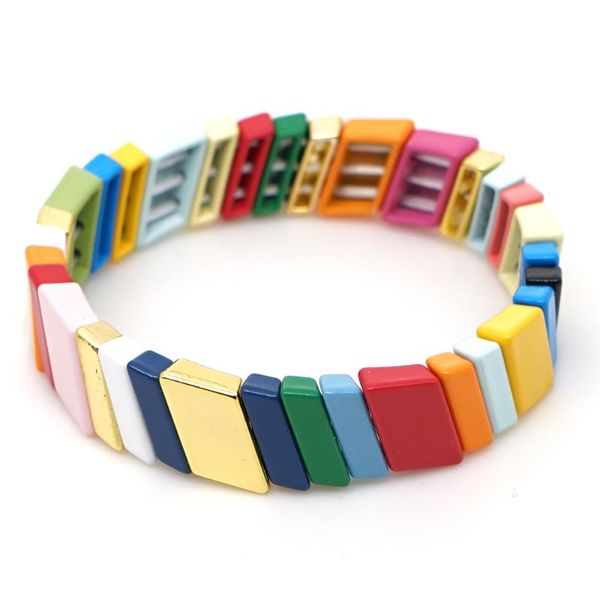 kelitch enamel tile bracelet for women colorful beaded stretch bracelet rainbow enameled beads strand stackable bangle, Black
kelitch enamel tile bracelet for women colorful beaded stretch bracelet rainbow enameled beads strand stackable bangle, Black