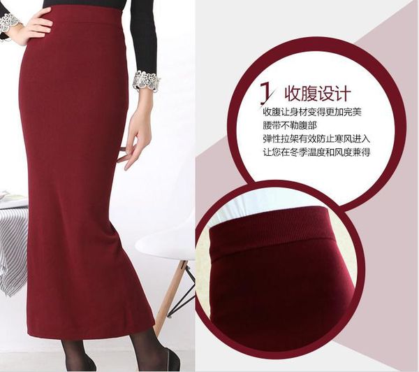 women's high waist pockets hip stretch knit skirts wool slim hip pencil skirt plus size 2015 autumn winter sale, Black
women's high waist pockets hip stretch knit skirts wool slim hip pencil skirt plus size 2015 autumn winter sale, Black