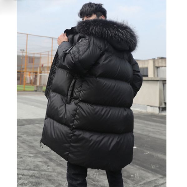 men's winter down jacket thick warm long coat 90% duck down jacket men raccoon fur collar korean puffer parka, Black
men's winter down jacket thick warm long coat 90% duck down jacket men raccoon fur collar korean puffer parka, Black