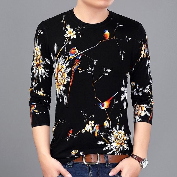 2019 spring fashion flowers bird printed sweater mens pullover chompas hombre erkek kazak sueter hombre slim fit pull homme mens, White;black
2019 spring fashion flowers bird printed sweater mens pullover chompas hombre erkek kazak sueter hombre slim fit pull homme mens, White;black
