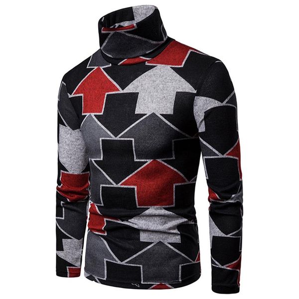2020 colorful arrow print winter high neck long sleeve jumper men slim pullover top, White;black
2020 colorful arrow print winter high neck long sleeve jumper men slim pullover top, White;black
