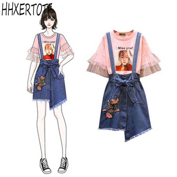 2020 summer fashion casual print t-shirt + high waist strap skirt two-piece sets plus large size, White
2020 summer fashion casual print t-shirt + high waist strap skirt two-piece sets plus large size, White
