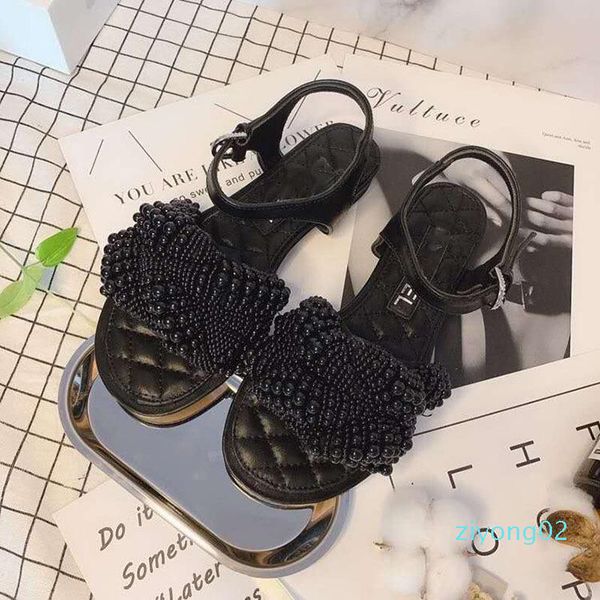 pearl buckle sandals female flat sole sheepskin electro-embroidered diamond pearl chain sandals girl leather fashion, Black
pearl buckle sandals female flat sole sheepskin electro-embroidered diamond pearl chain sandals girl leather fashion, Black