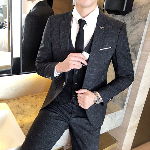 leisure suit suit men three-piece set slim fit positive pack groom marriage dress england occupation small, White;black
leisure suit suit men three-piece set slim fit positive pack groom marriage dress england occupation small, White;black