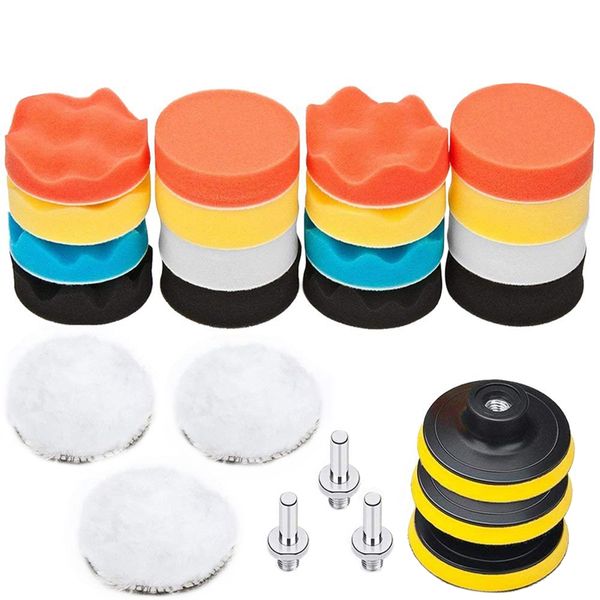 25 pack 3 inch polishing pads, sponge buffer pads set kit with m10 drill adapter, compound auto car polisher
25 pack 3 inch polishing pads, sponge buffer pads set kit with m10 drill adapter, compound auto car polisher