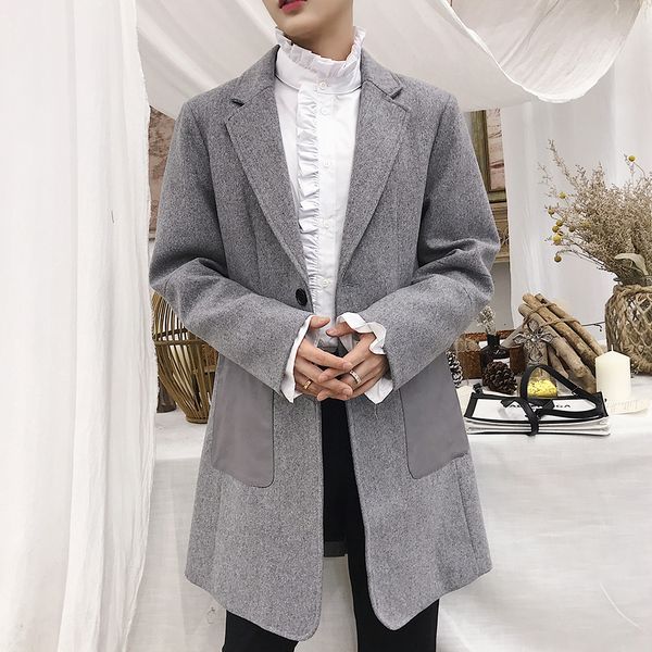 2019 autumn designer offbeat tide brand men's wear coat spelling skin pocket ins exceed fire windbreaker manteau homme long, Black
2019 autumn designer offbeat tide brand men's wear coat spelling skin pocket ins exceed fire windbreaker manteau homme long, Black