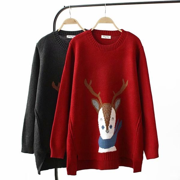 plus size herfst winter o-hals vrouwen gebreide truien casual black & dark red herten losse dames trui wol vrouwelijke 4xl, White;black
plus size herfst winter o-hals vrouwen gebreide truien casual black & dark red herten losse dames trui wol vrouwelijke 4xl, White;black