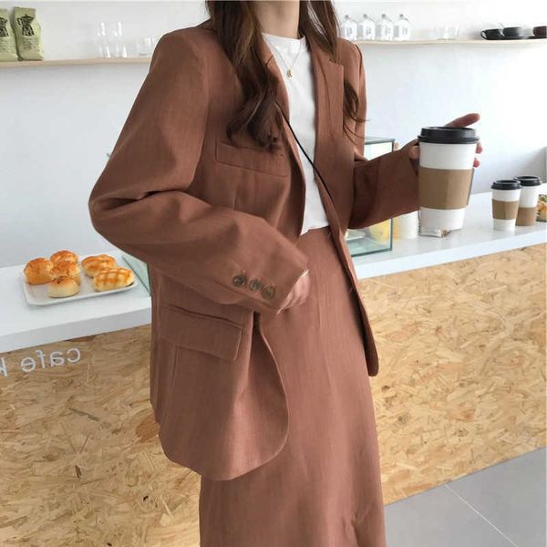 work dresses mu zi chic two-pieces women skirt suit casual female blazer sets single-breasted jacket & split 2021, White;black
work dresses mu zi chic two-pieces women skirt suit casual female blazer sets single-breasted jacket & split 2021, White;black