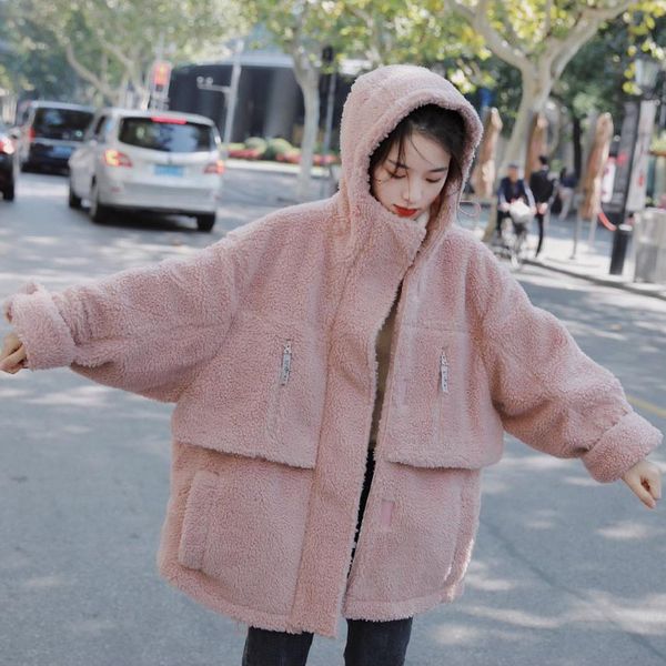 p shoot 2018 winter korean-style new style mid-length sweet pink loose-fit lambs wool hooded plush cotton-padded clothes wom, Blue;black
p shoot 2018 winter korean-style new style mid-length sweet pink loose-fit lambs wool hooded plush cotton-padded clothes wom, Blue;black
