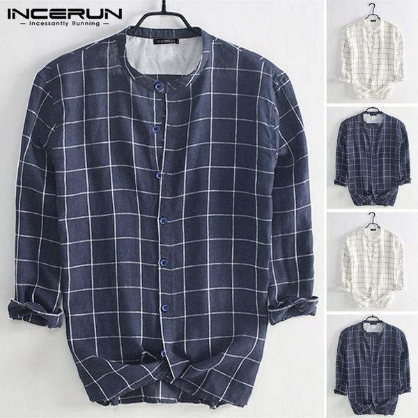 incerun 2019 new fashion men shirt plaid long sleeve button stand collar chic camisa casual men brand shirts high street s-5xl, White;black
incerun 2019 new fashion men shirt plaid long sleeve button stand collar chic camisa casual men brand shirts high street s-5xl, White;black
