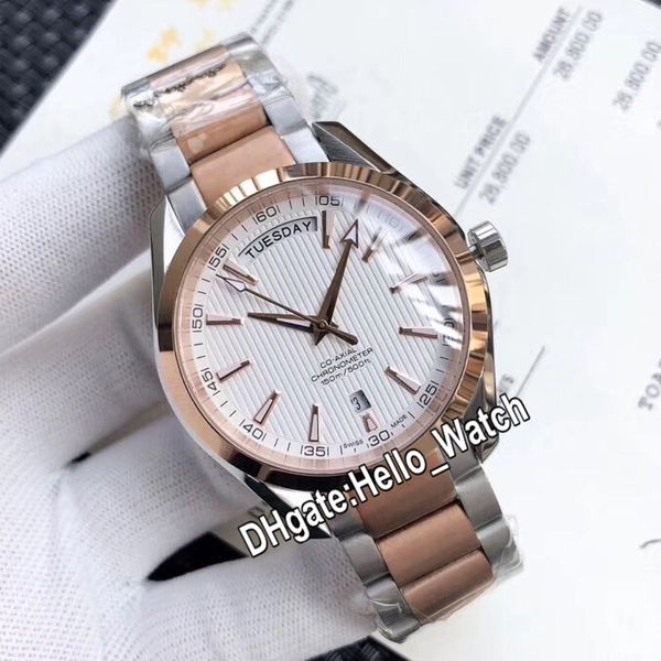 new aqua terra 150m day-date 231.20.42.22.06.001 automatic mens watch white texture dial two tone rose gold steel band watches hello_watch, Slivery;brown
new aqua terra 150m day-date 231.20.42.22.06.001 automatic mens watch white texture dial two tone rose gold steel band watches hello_watch, Slivery;brown