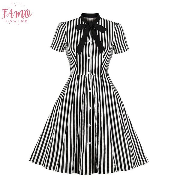 vintage stripe midi dress women summer 50s bow collar elegant vintage dresses office casual stylish goth ladies rockabilly dresses, Black;gray
vintage stripe midi dress women summer 50s bow collar elegant vintage dresses office casual stylish goth ladies rockabilly dresses, Black;gray
