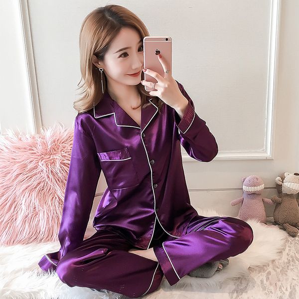 long sleeve silk pajamas suit women autumn pajama sets silk satin pijama sleepwear pyjamas plus size 3xl 4xl 5xl nightwear set, Blue;gray
long sleeve silk pajamas suit women autumn pajama sets silk satin pijama sleepwear pyjamas plus size 3xl 4xl 5xl nightwear set, Blue;gray