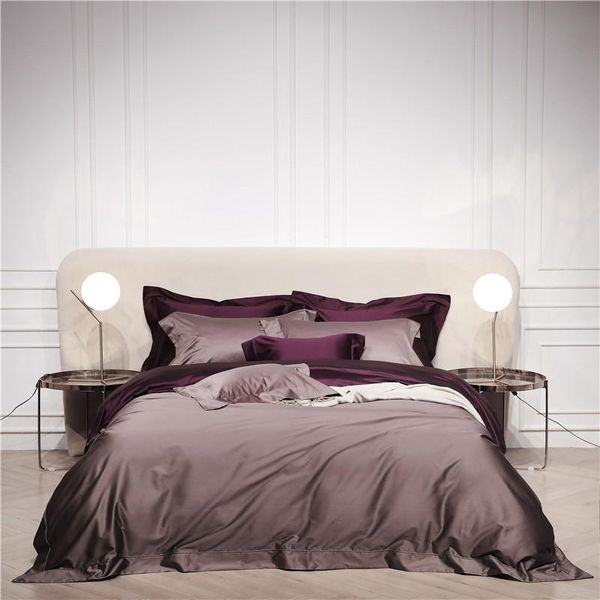 42 brown and lilac 120s egyptian cotton solid color bedding set duvet cover bed sheet/linen pillowcases parrure de lit
42 brown and lilac 120s egyptian cotton solid color bedding set duvet cover bed sheet/linen pillowcases parrure de lit
