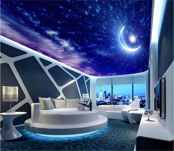 Beautiful dream starry sky moon white cloud living room ceiling 3d ceiling murals wallpaper
Beautiful dream starry sky moon white cloud living room ceiling 3d ceiling murals wallpaper