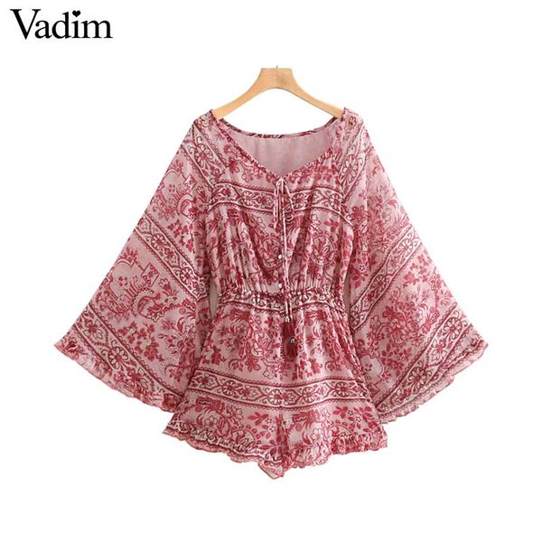 vadim retro floral print chiffon playsuits tassle tie flare sleeve elastic waist ruffles rompers female casual jumpsuits ka547, Black;white
vadim retro floral print chiffon playsuits tassle tie flare sleeve elastic waist ruffles rompers female casual jumpsuits ka547, Black;white