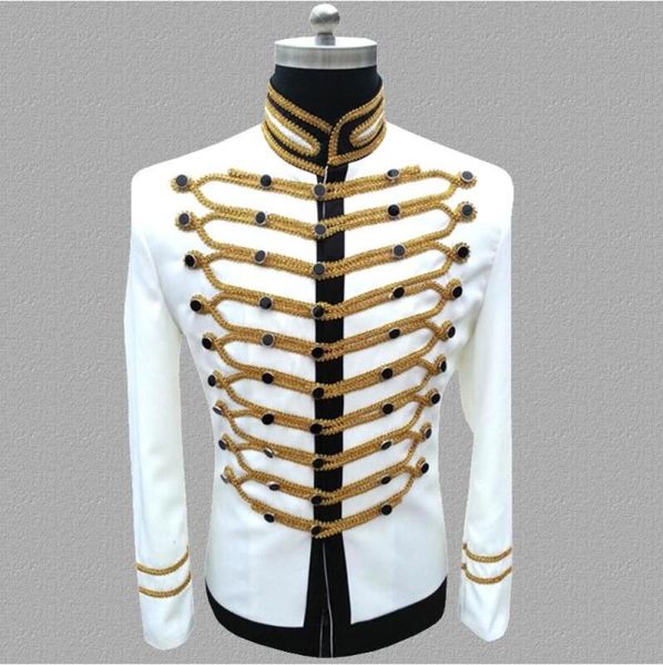 men's suits & blazers men vintage slim fit jackets fashion suit jacket blazer single breasted drama stage costume, White;black
men's suits & blazers men vintage slim fit jackets fashion suit jacket blazer single breasted drama stage costume, White;black