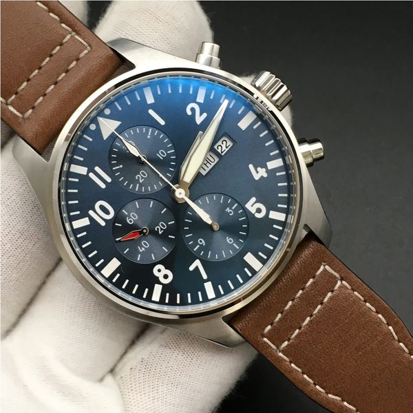 new luxury zf factory watches men iw377714 chronograph 7750 movement sapphire leather strap watch 43mm edition le petit prince wristwatches, Slivery;brown
new luxury zf factory watches men iw377714 chronograph 7750 movement sapphire leather strap watch 43mm edition le petit prince wristwatches, Slivery;brown