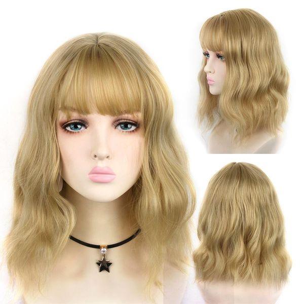 aiyee short wavy bob wigs for women synthetic hair wigs with bangs blue heat resistant christmas cosplay wig synthetic wig, Black
aiyee short wavy bob wigs for women synthetic hair wigs with bangs blue heat resistant christmas cosplay wig synthetic wig, Black