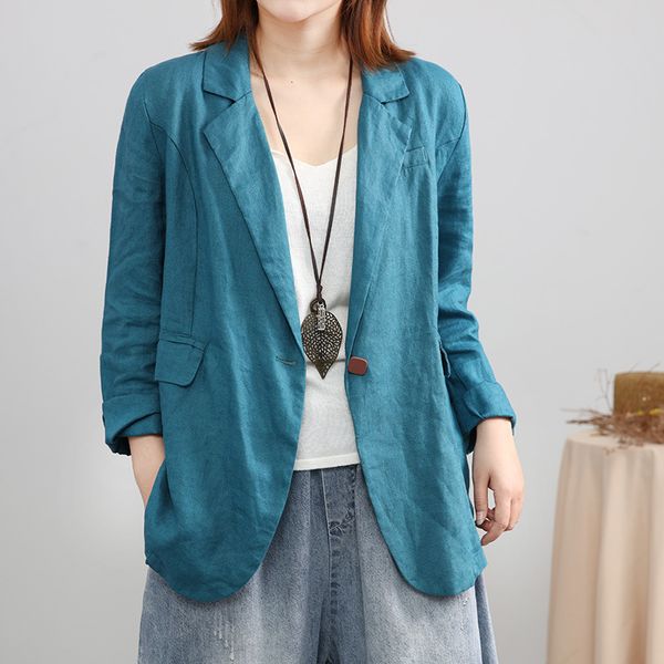2020 women's blazers coat spring summer cotton linen cardigan suit solid color loose casual large size linen blazers women e85, White;black
2020 women's blazers coat spring summer cotton linen cardigan suit solid color loose casual large size linen blazers women e85, White;black