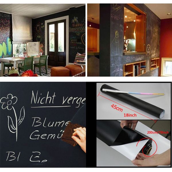 Removable Chalkboard Wall Stickers Blackboard Extra Large Decal Wall Sticker Peel And Stick Vinyl Pvc With Chalks Mini Portable Dbc Vt0206