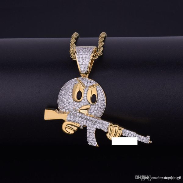 men women hip hop jewelry bling cubic zircon necklace & pendant with bird gun rope chain two color for gift, Silver
men women hip hop jewelry bling cubic zircon necklace & pendant with bird gun rope chain two color for gift, Silver