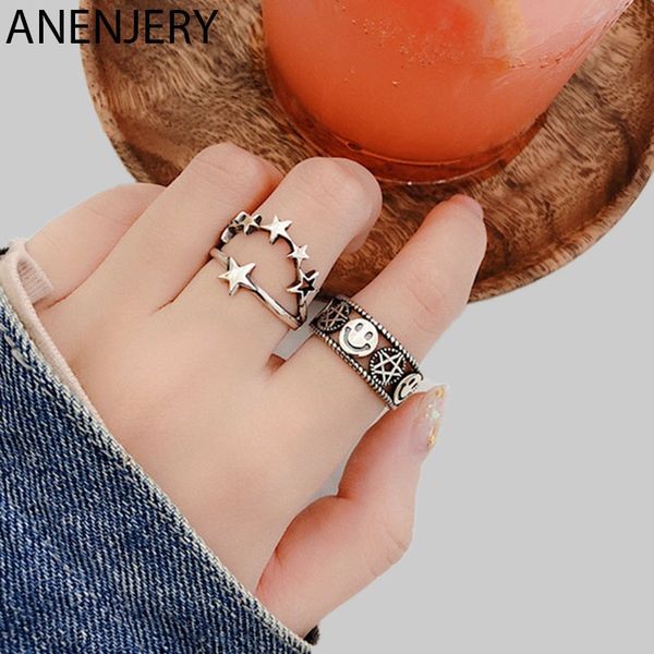 anenjery smiling face thai silver ring 925 sterling silver hollow woven pentagram for women wholesale jewelry s-r631, Golden;silver
anenjery smiling face thai silver ring 925 sterling silver hollow woven pentagram for women wholesale jewelry s-r631, Golden;silver