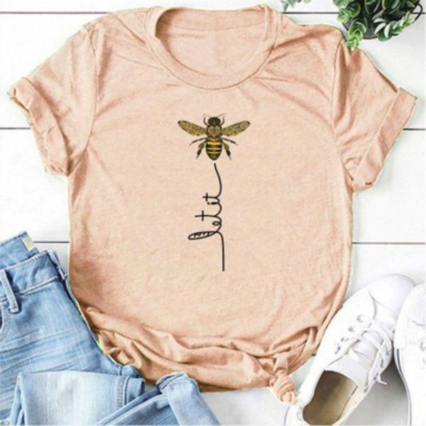 fashion tshirts for women 2020 new arrival bee printed short sleeve t-shirts female casual solid color loose tees 24 colors new, White
fashion tshirts for women 2020 new arrival bee printed short sleeve t-shirts female casual solid color loose tees 24 colors new, White