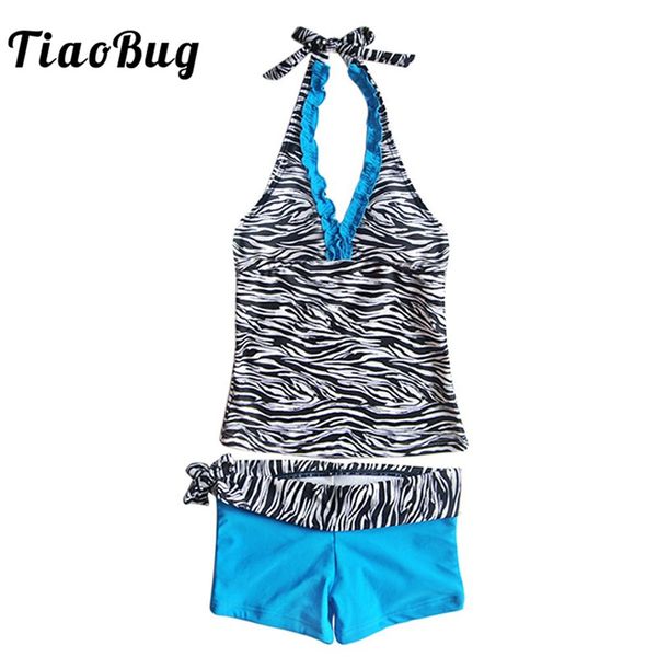tiaobug kids teens two-piece zebra printed swimwear two-piece swimsuit girls beachwear halter shorts bikini set bathing suit
tiaobug kids teens two-piece zebra printed swimwear two-piece swimsuit girls beachwear halter shorts bikini set bathing suit