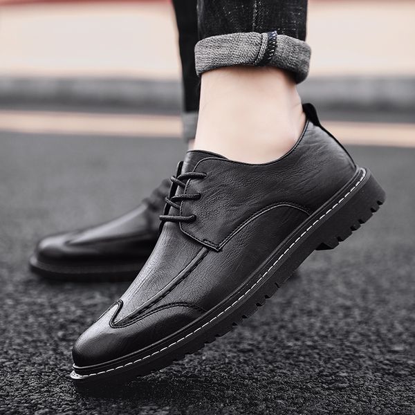 fashion leather men shoes lace up oxfords light breathable handmade sewing men casual shoes, Black
fashion leather men shoes lace up oxfords light breathable handmade sewing men casual shoes, Black