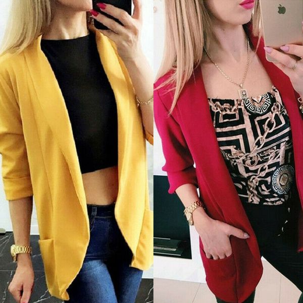 2020 горячий продавать elegant plus размер женщины тонкий вскользь blazer куртка top outwear карьеры длинные пальто, Black
2020 горячий продавать elegant plus размер женщины тонкий вскользь blazer куртка top outwear карьеры длинные пальто, Black