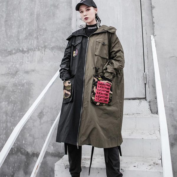 windbreaker female long section korean version spring and autumn 2020 new stitching retro loose autumn clothing hooded jacket, Tan;black
windbreaker female long section korean version spring and autumn 2020 new stitching retro loose autumn clothing hooded jacket, Tan;black