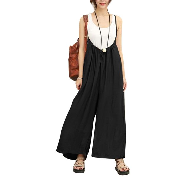 new women solid wide leg pants sleeveless dungarees ladies casual cotton linen spaghetti straps jumpsuits long trousers ro, Black;white
new women solid wide leg pants sleeveless dungarees ladies casual cotton linen spaghetti straps jumpsuits long trousers ro, Black;white
