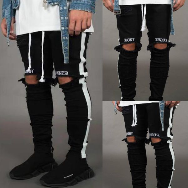 stylish stretch ripped jeans men 2020 brand new mens print big hole skinny pants casual slim fit designer hip hop denim trousers, Blue
stylish stretch ripped jeans men 2020 brand new mens print big hole skinny pants casual slim fit designer hip hop denim trousers, Blue
