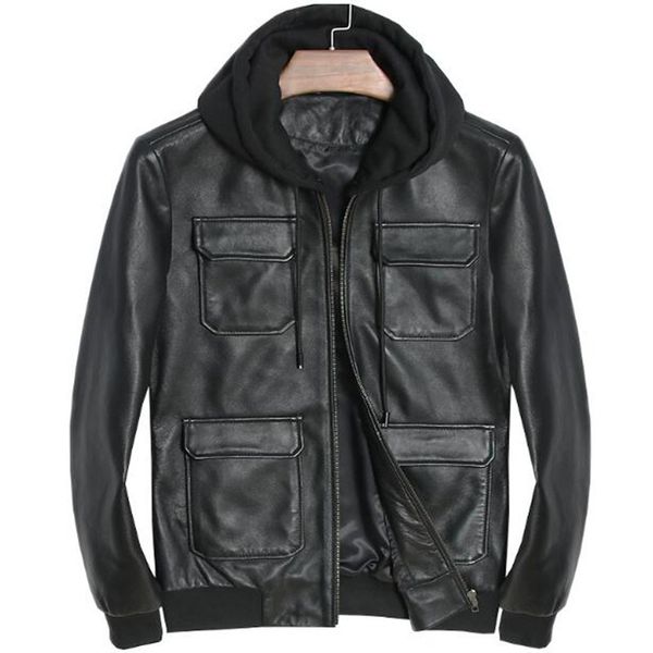 genuine leather jacket hoodie men motorcycle real sheepskin for men vintage winter spring hooded casual black slim fit coats top
genuine leather jacket hoodie men motorcycle real sheepskin for men vintage winter spring hooded casual black slim fit coats top