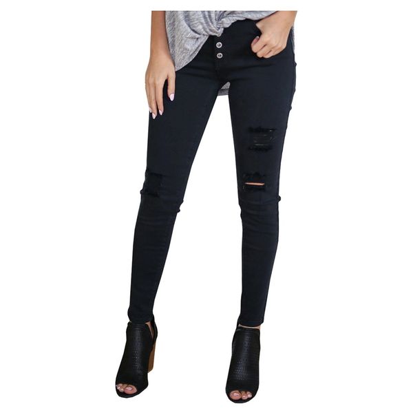 women's winter high waist jeans elastic waist pockets hole solid color women jeans skinny slim stretch denim jean lady trousers, Blue
women's winter high waist jeans elastic waist pockets hole solid color women jeans skinny slim stretch denim jean lady trousers, Blue