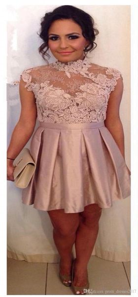 2020 high neck pink short homecoming dresses a line cap sleeves keyhole backless lace cocktail dresses appliqued prom graduation gowns, Blue;pink
2020 high neck pink short homecoming dresses a line cap sleeves keyhole backless lace cocktail dresses appliqued prom graduation gowns, Blue;pink