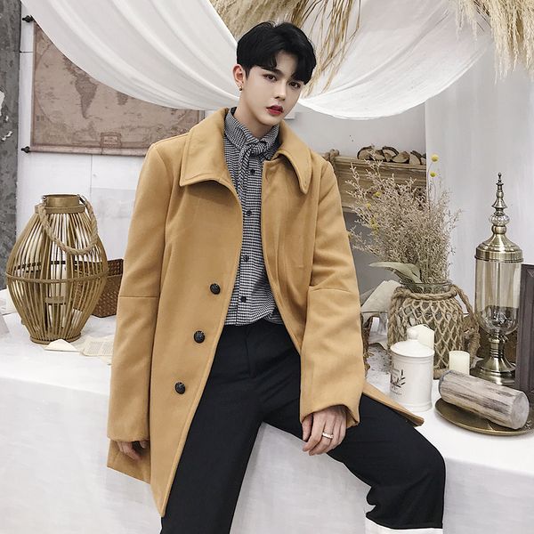 2019 autumn men trench coat winter casual fashion slim pea wool coat male leisure long thick warm jacket soild color, Black
2019 autumn men trench coat winter casual fashion slim pea wool coat male leisure long thick warm jacket soild color, Black