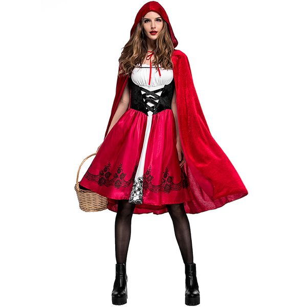 halloween little red riding hood costume cosplay apparel party red dress halloween outfit clothing s m xxxl sale