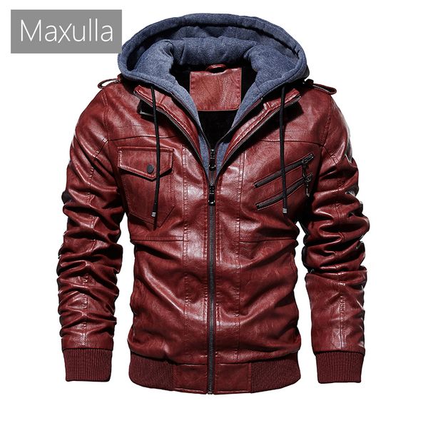 maxulla pu leather jacket fashion mens biker leather hooded coats male slim fit faux punk motorcycle jackets clothing, Black
maxulla pu leather jacket fashion mens biker leather hooded coats male slim fit faux punk motorcycle jackets clothing, Black
