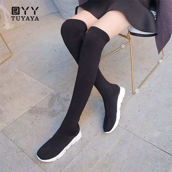 women sock boots 2019 new stretch fabric shoes slip on over knee boots women pumps stiletto for womens winter shoes, Black
women sock boots 2019 new stretch fabric shoes slip on over knee boots women pumps stiletto for womens winter shoes, Black